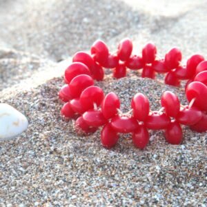 Gelang resin mentos kepang red