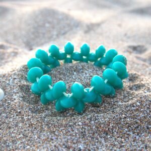 Gelang resin mentos kepang turquoise