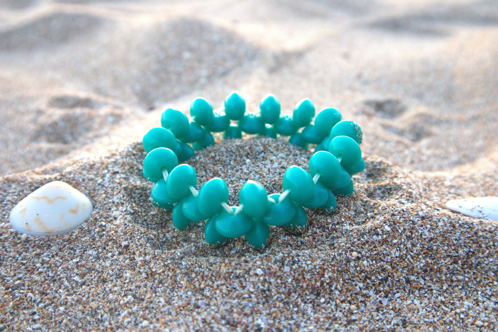 Gelang resin mentos kepang turquoise